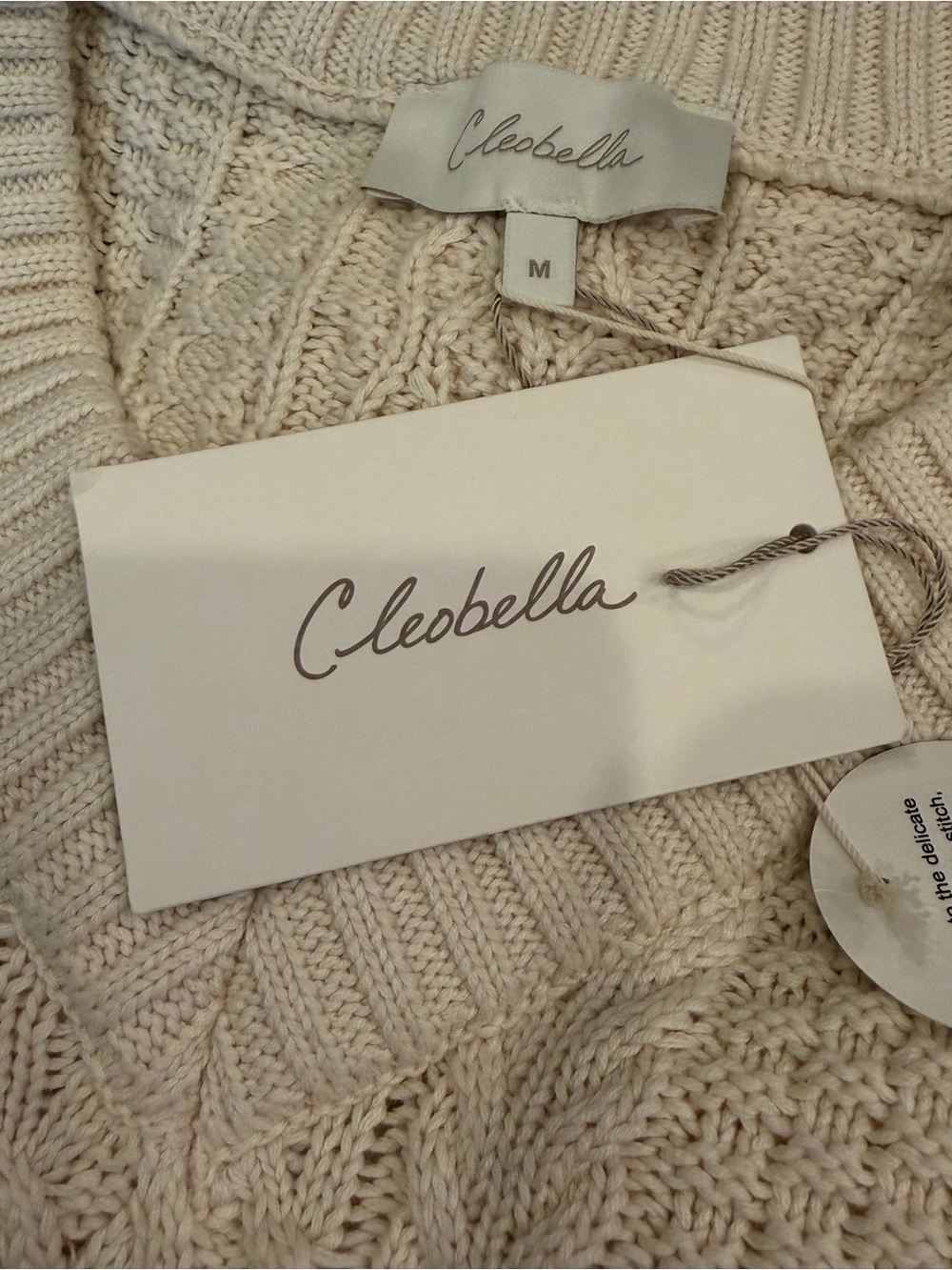 Cleobella Amira Mini Sweater Dress Ivory M NWT - Picture 11 of 12
